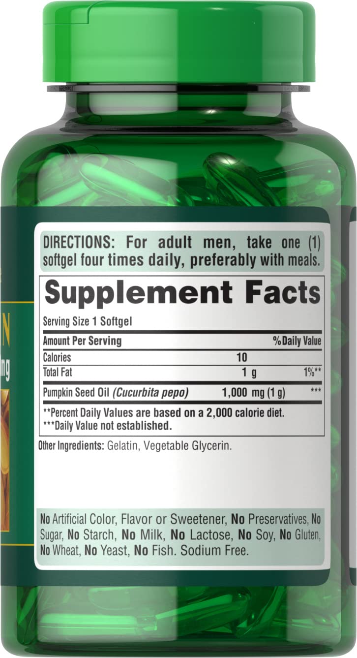 Puritan's Pride Pumpkin Seed Oil, 100 Count