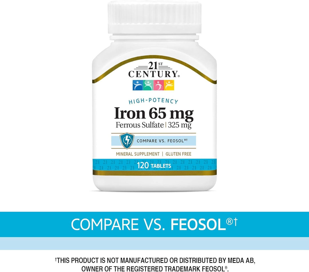 21st Century Iron Tablets, 65 mg, 120 Count