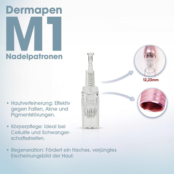 P-Beauty Cosmetic Accessories Dermapen M1 Needle Cartridges, 12 Pins, 20 Count