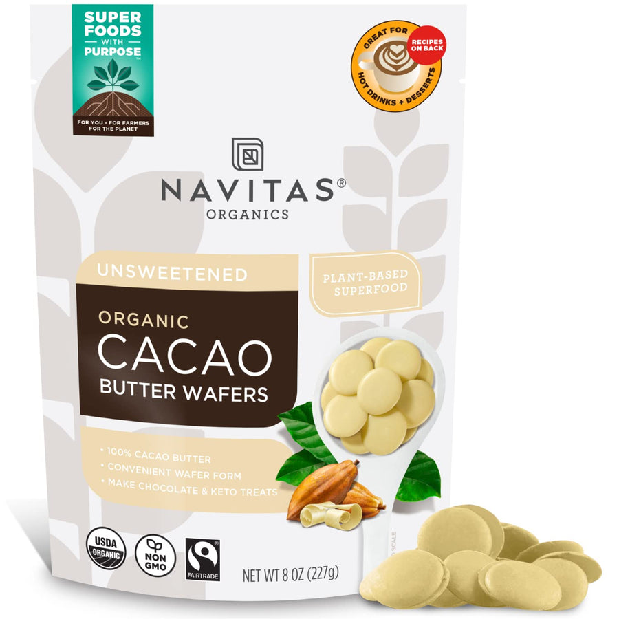 Navitas Organics Cacao Butter Wafers, 8 oz