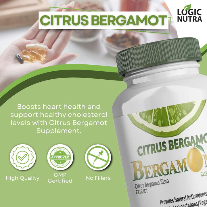Logic Nutra Citrus Bergamot Supplement, 1,000 mg, 60 Count