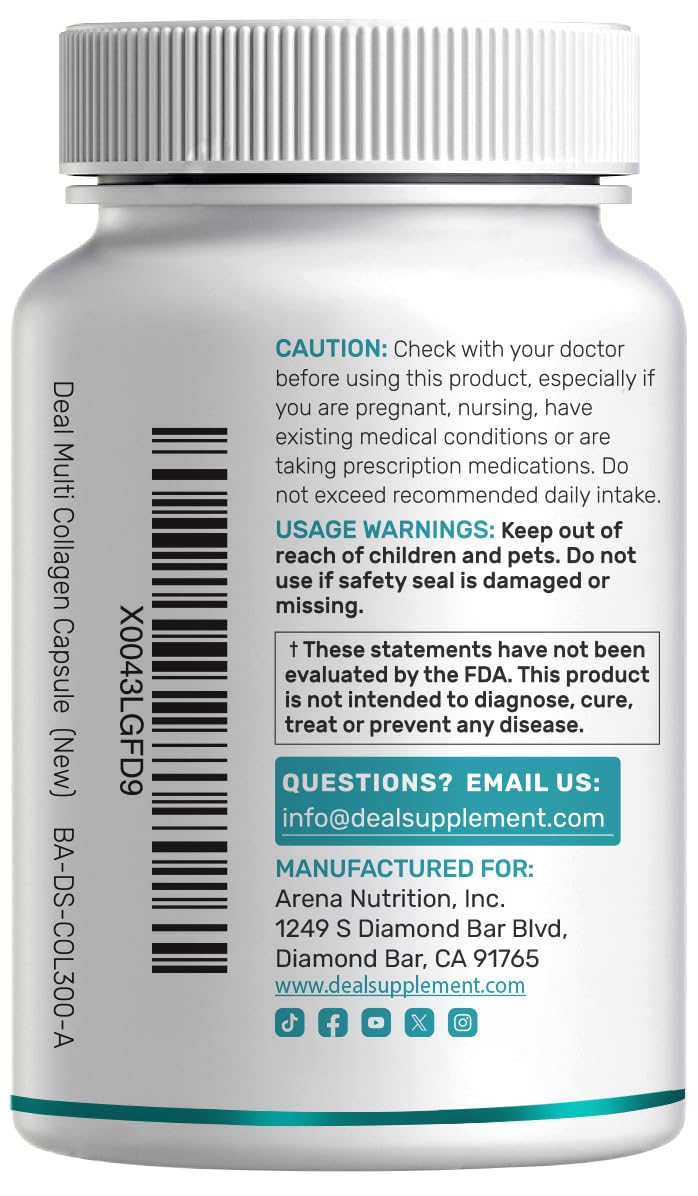 DEAL SUPPLEMENT Multi Collagen Peptides Capsules, 300 Count
