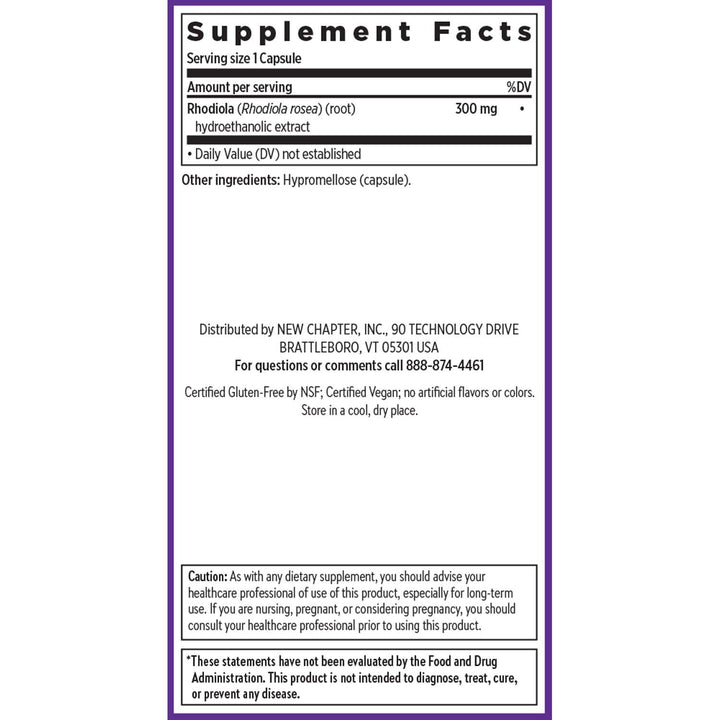 New Chapter Rhodiola Force, 300 mg, 30 Count
