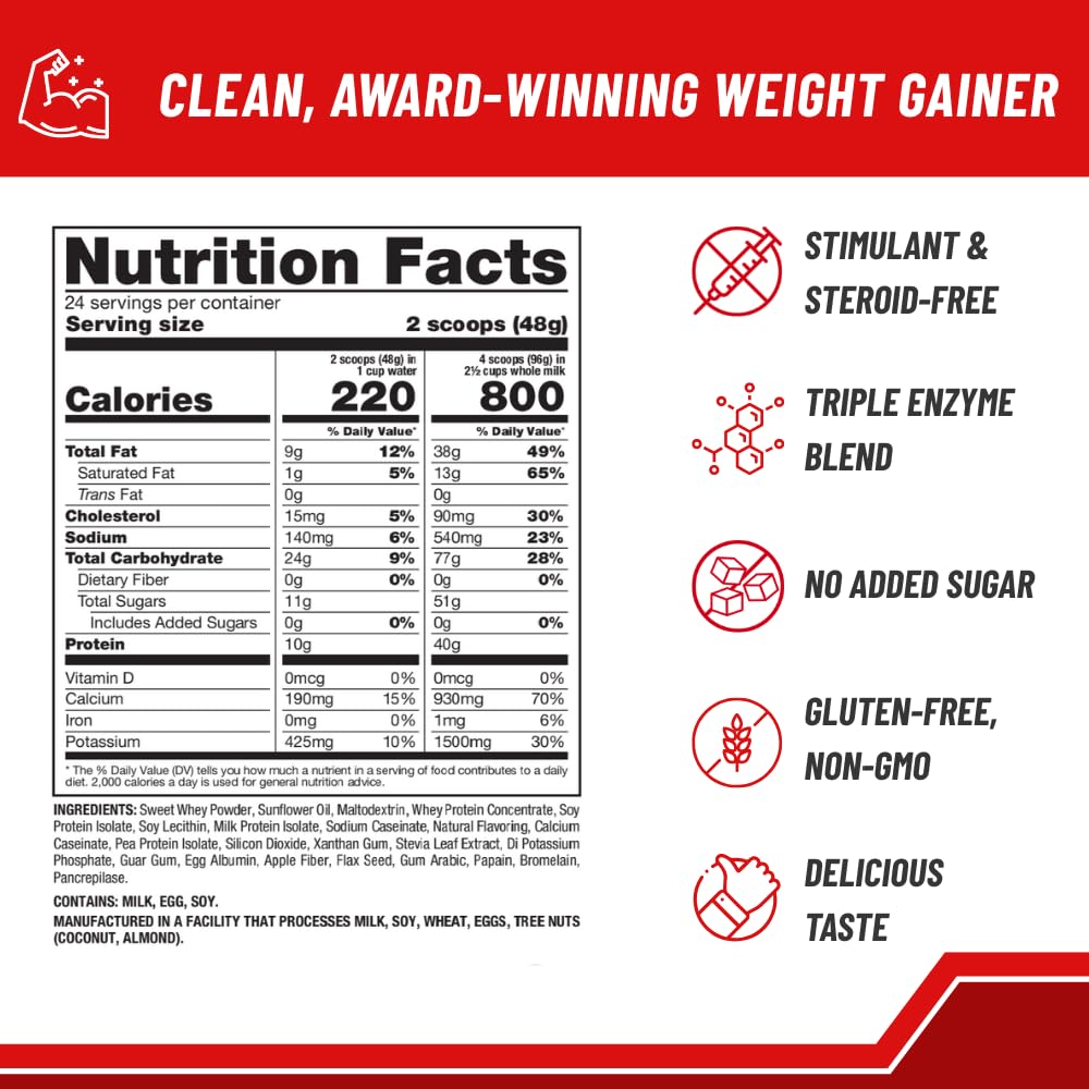Naturade Weight Gain Instant Nutrition Drink Mix, Vanilla, 38.94 oz