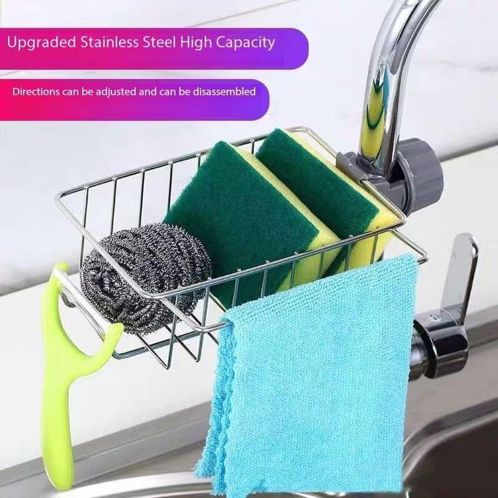 SANGaa Sponge Holder And Drain Rack, Stainless Steel