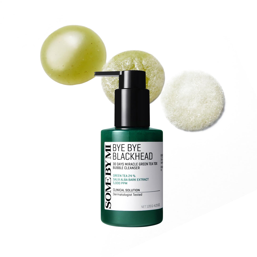 Some By Mi Bye Bye Blackhead 30 Days Miracle Green Tea Tox Bubble Cleanser, 120 g