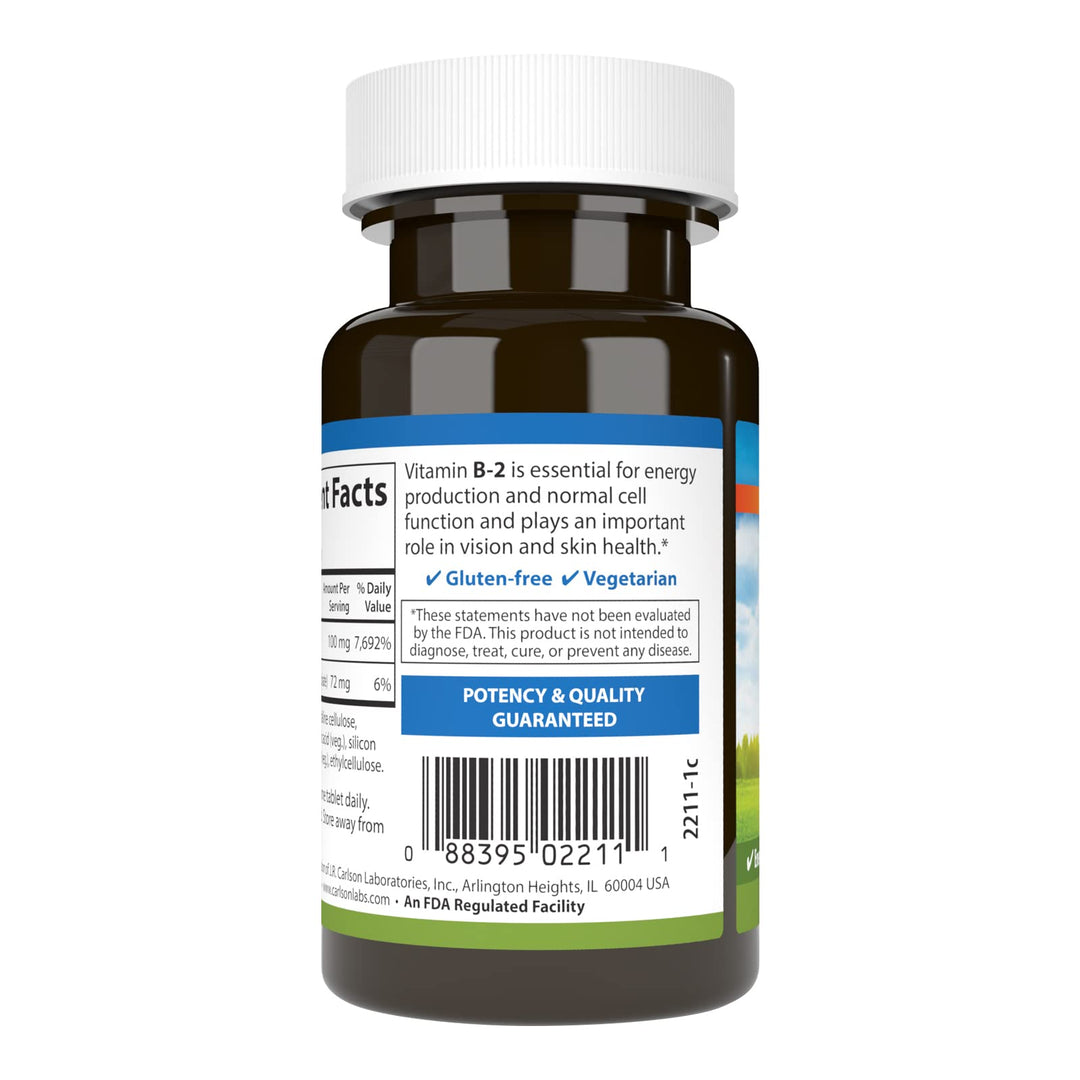 Carlson B-2 Riboflavin, 100 mg, 100 Count