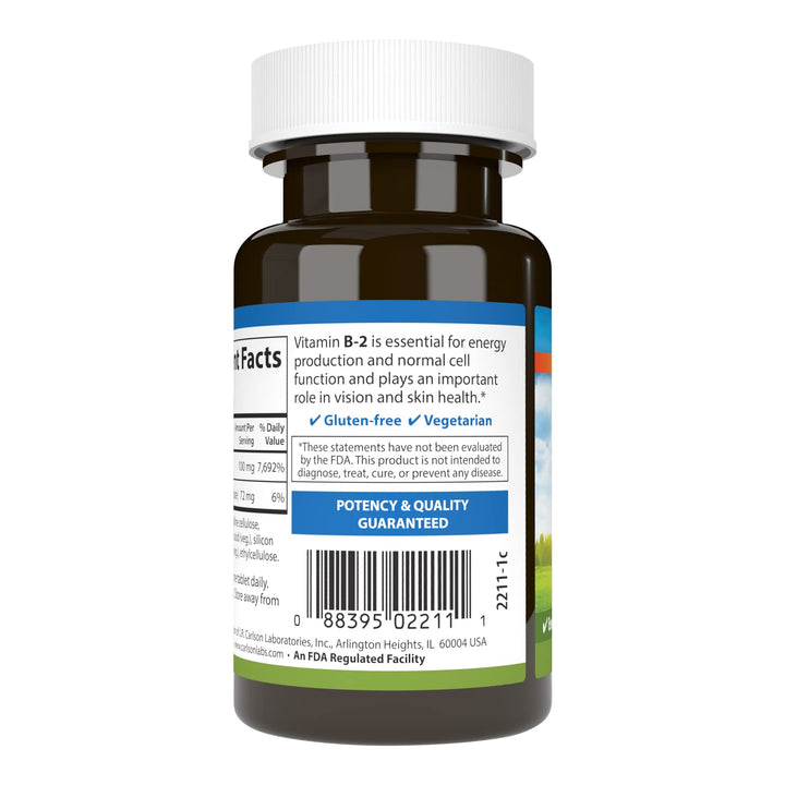 Carlson B-2 Riboflavin, 100 mg, 100 Count