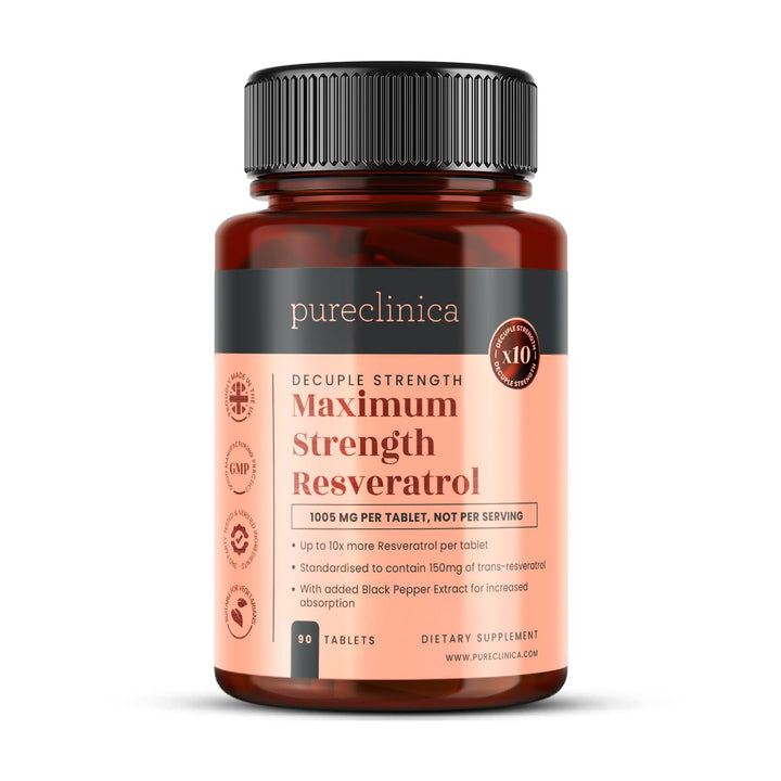 Pureclinica Resveratrol 1000 mg, 90 Count