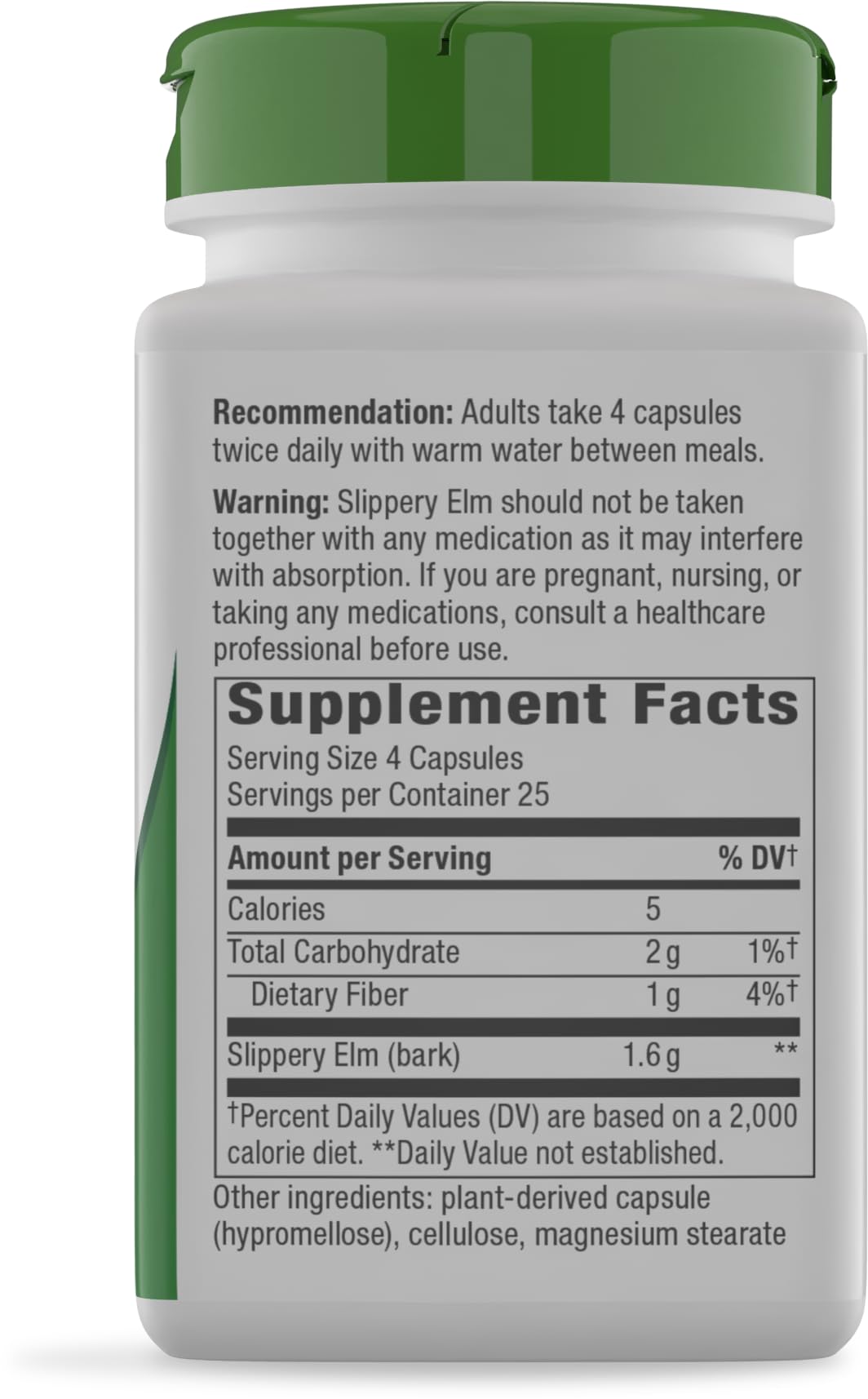 Nature's Way Slippery Elm Bark, 400 mg, 100 Count