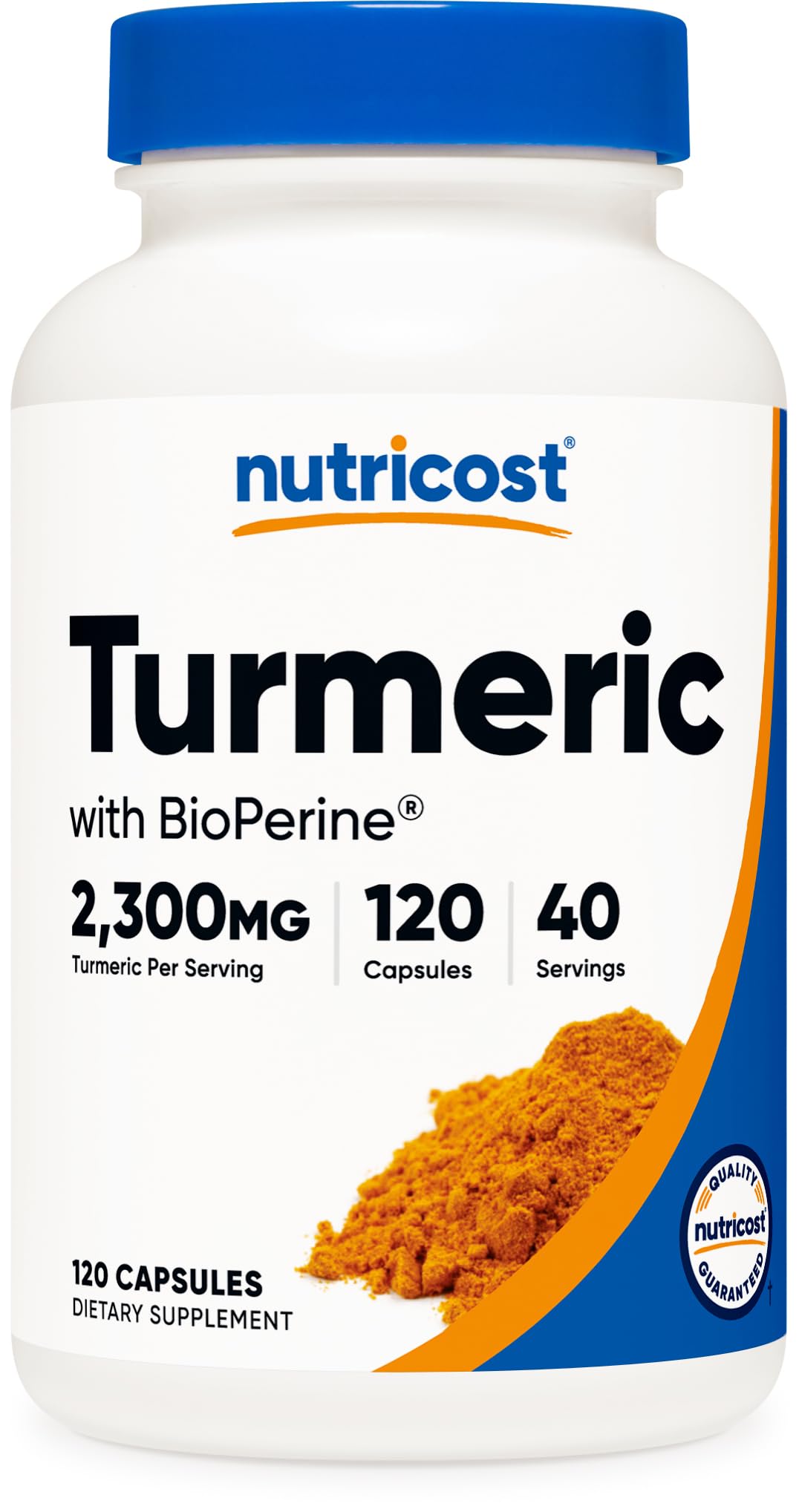 Nutricost Turmeric Curcumin with BioPerine, 2300 mg, 120 Count