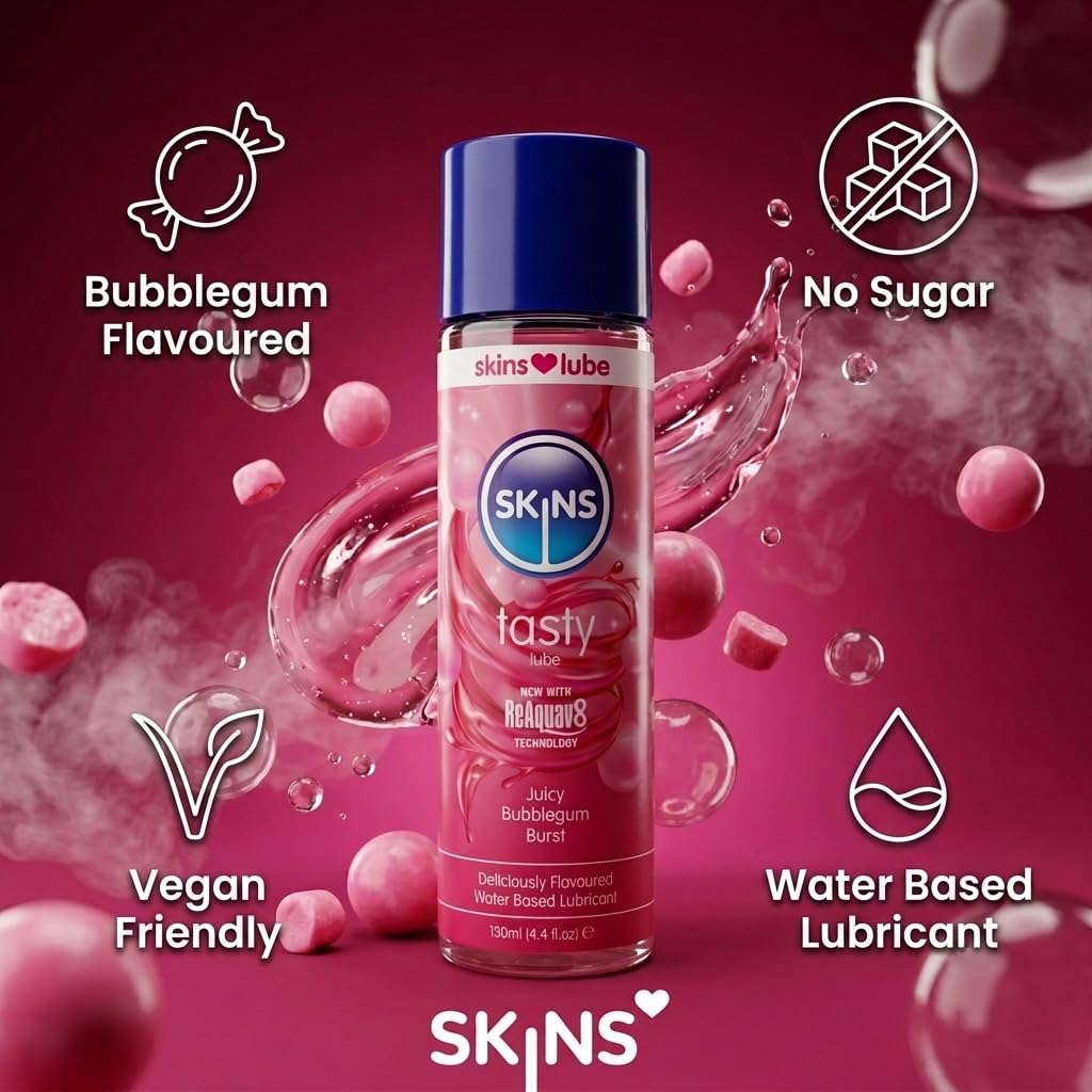 Skins Bubblegum Water-Based Lube, 4.4 oz