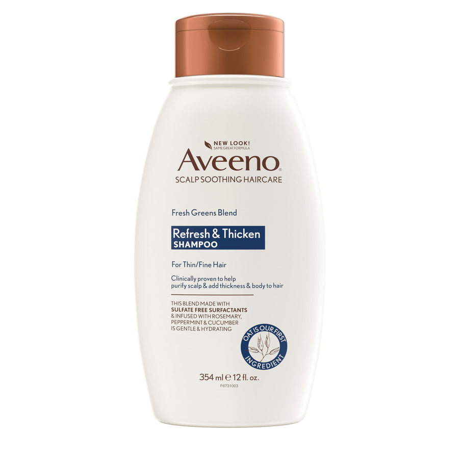 Aveeno Fresh Greens Blend Sulfate-Free Shampoo, Rosemary Peppermint Cucumber, 12 fl oz