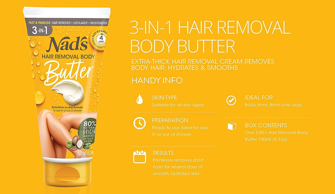 Nad's Natural 3 In 1 Hair Removal Cream, 150 ml