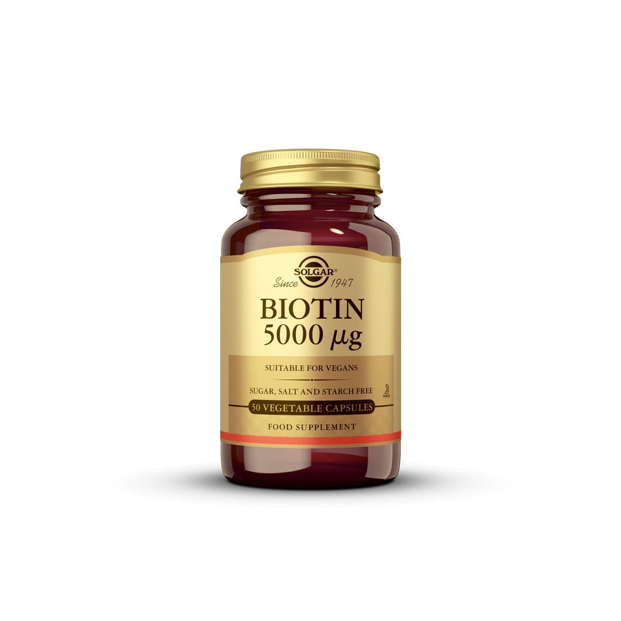 Solgar Biotin 5000 mcg Vegetable Capsules, 100 Count