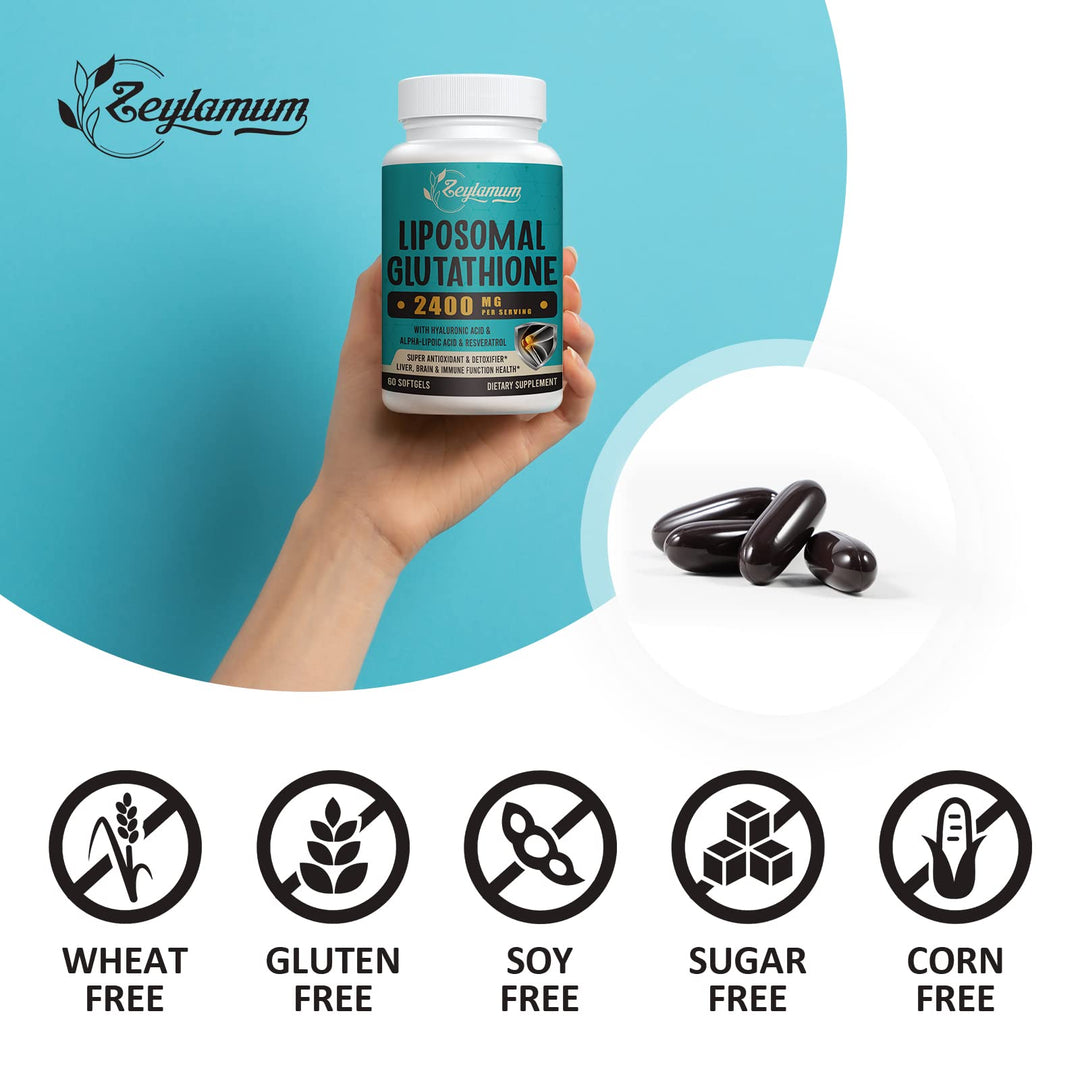 Zeylamum Liposomal Glutathione Softgels, 2400 mg, 60 Count