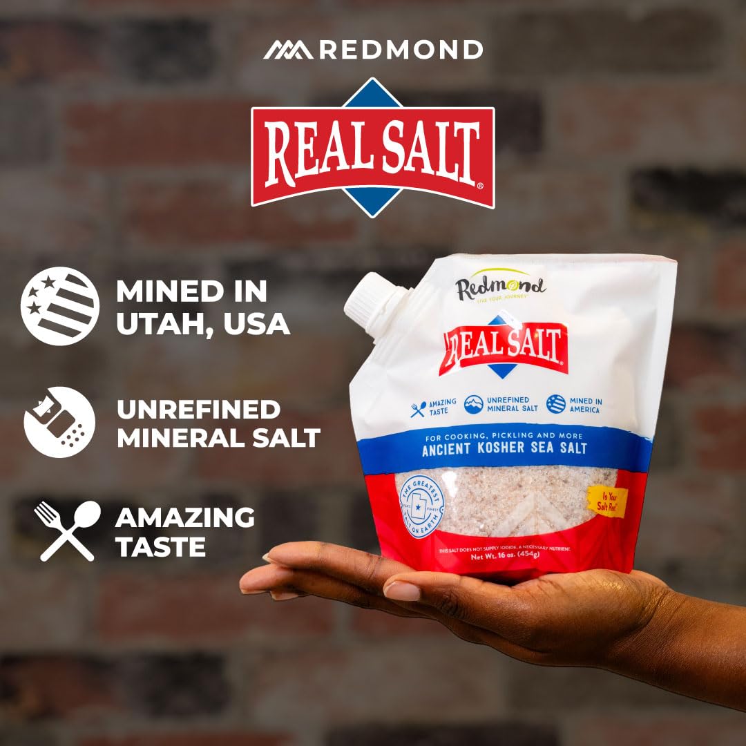 Redmond Real Salt Sea Salt, Unrefined Kosher, 16 oz