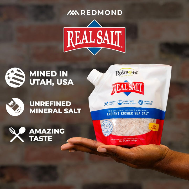 Redmond Real Salt Sea Salt, Unrefined Kosher, 16 oz
