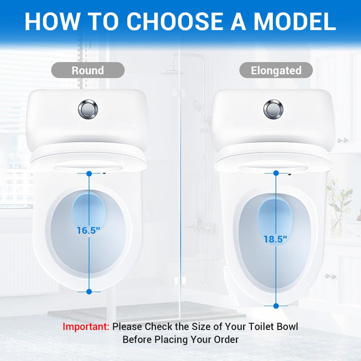 DryLabs Round Toilet Seat, Soft Close, White, 16.5 in