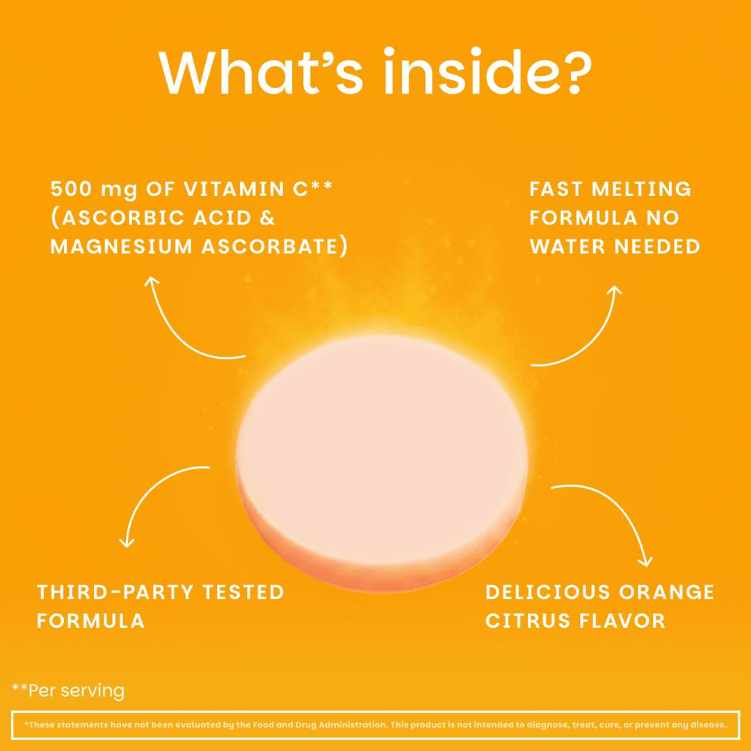 EZ Melts Vitamin C, Orange Citrus, 500 mg, 60 Count