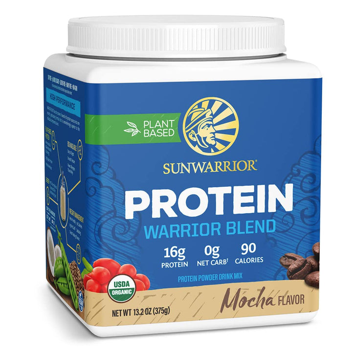 Sunwarrior Warrior Blend Organic Protein Powder, Mocha, 375 g
