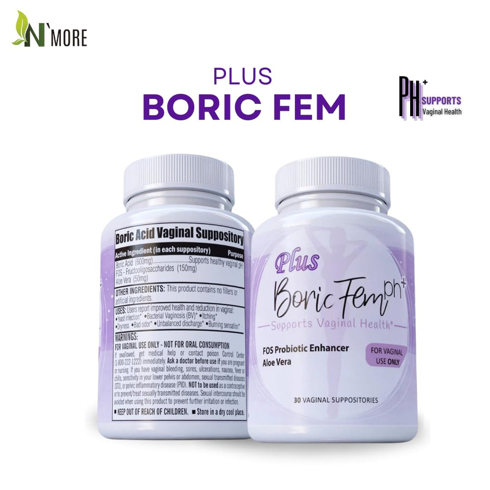 N'More Boric Acid Vaginal Suppositories, 800 mg, 30 Count