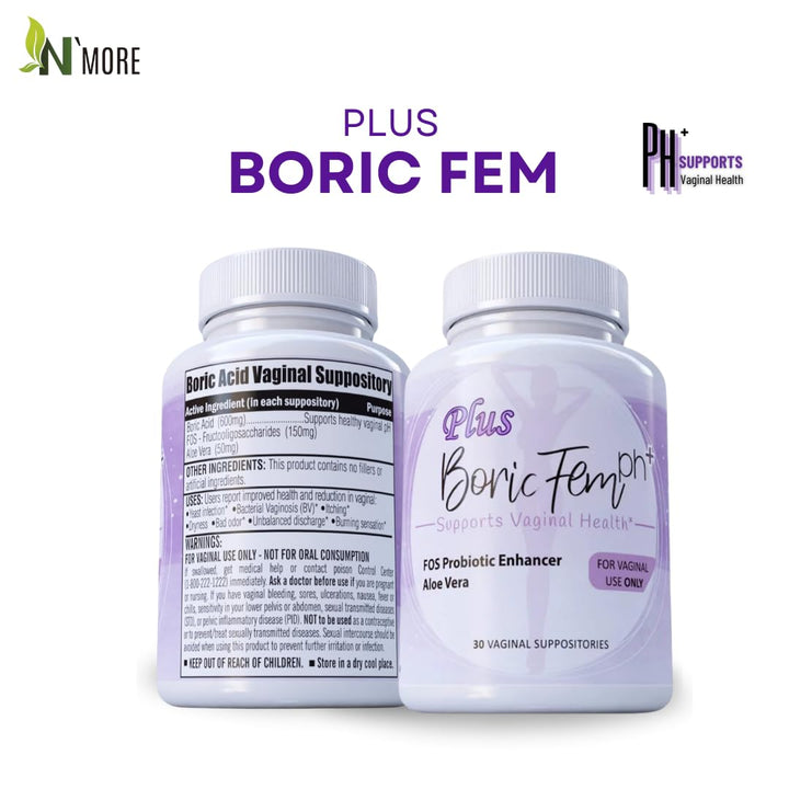 N'More Boric Acid Vaginal Suppositories, 800 mg, 30 Count