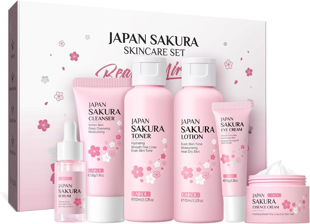 LAIKOU Sakura Skincare Set, 6 Count
