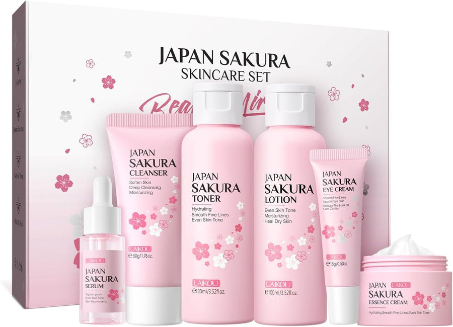 LAIKOU Sakura Skincare Set, 6 Count