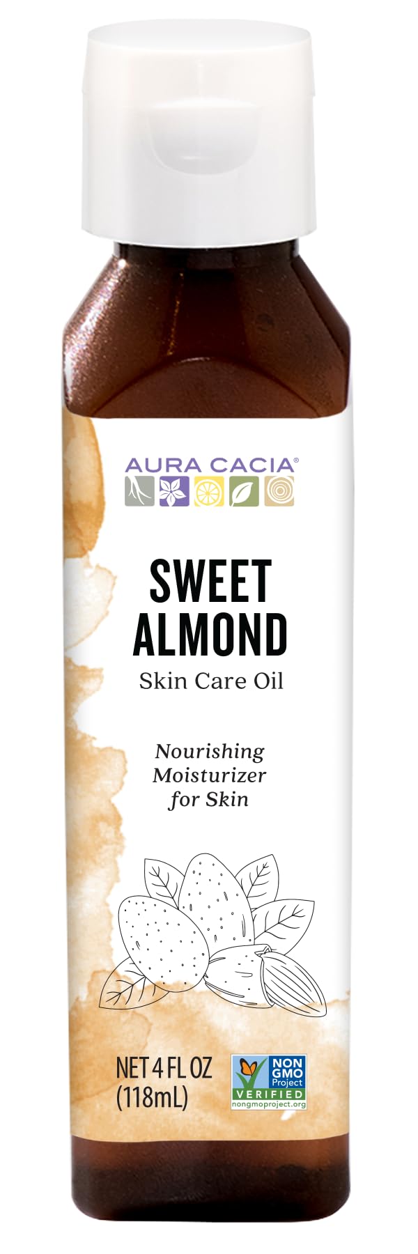 Aura Cacia Sweet Almond Skin Care Oil, 4 fl oz