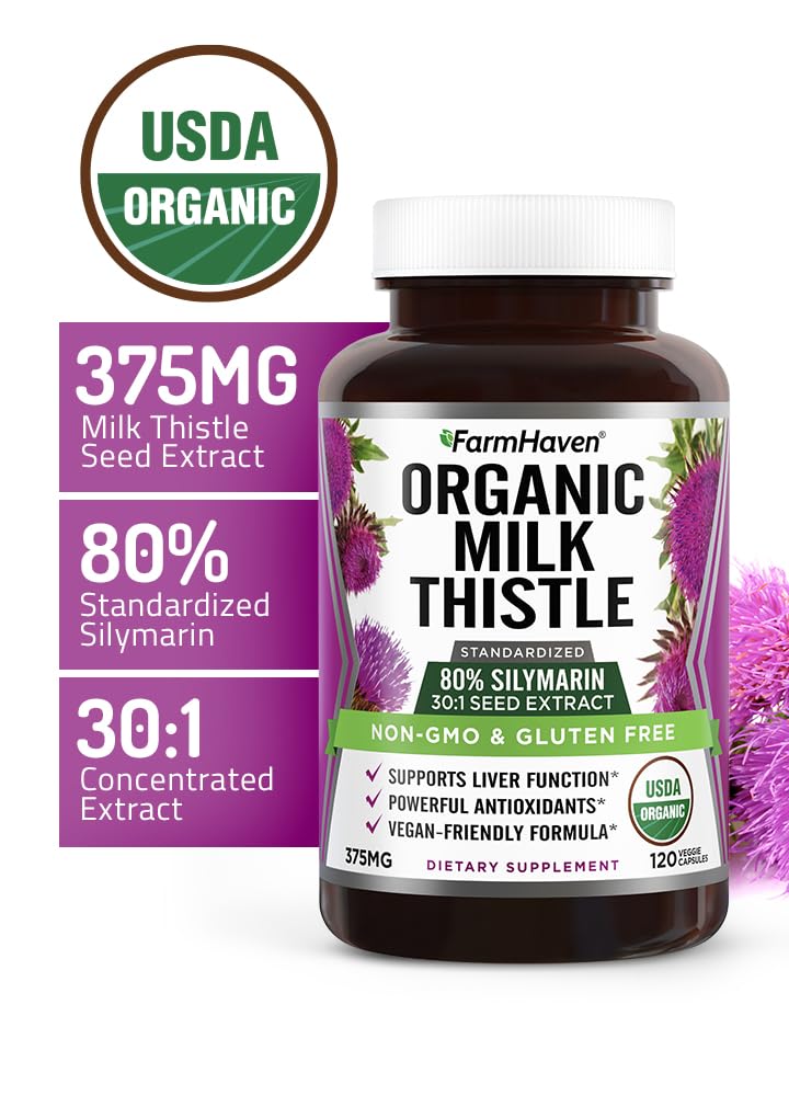 FarmHaven Milk Thistle Capsules, 11250 mg, 120 Count