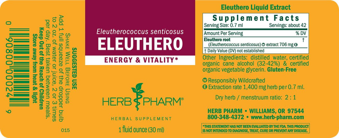 Herb Pharm Eleuthero Siberian Ginseng Extract, 1 fl oz