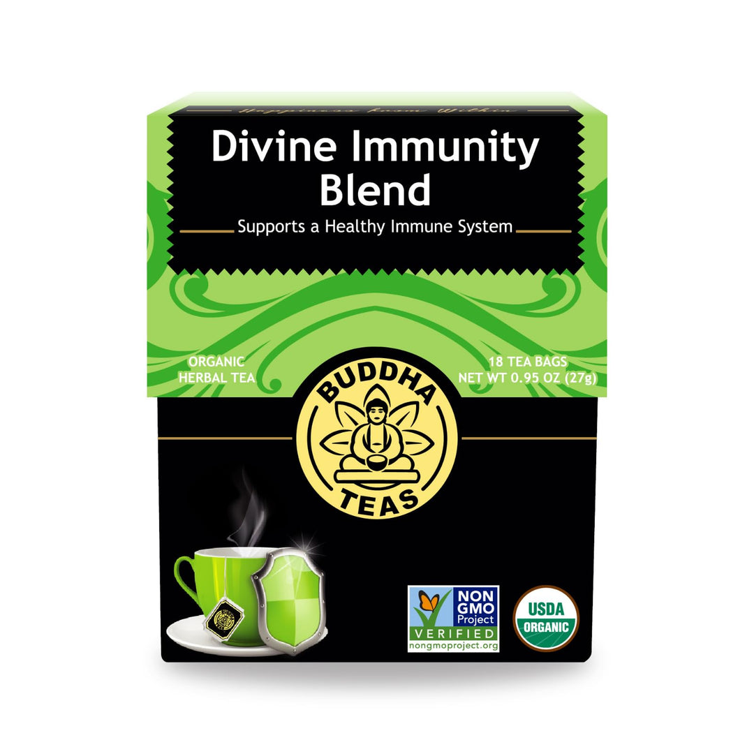 Buddha Teas Organic Divine Immunity Blend Herbal Tea, Caffeine Free