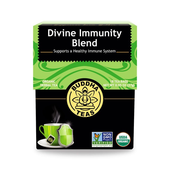 Buddha Teas Organic Divine Immunity Blend Herbal Tea, Caffeine Free