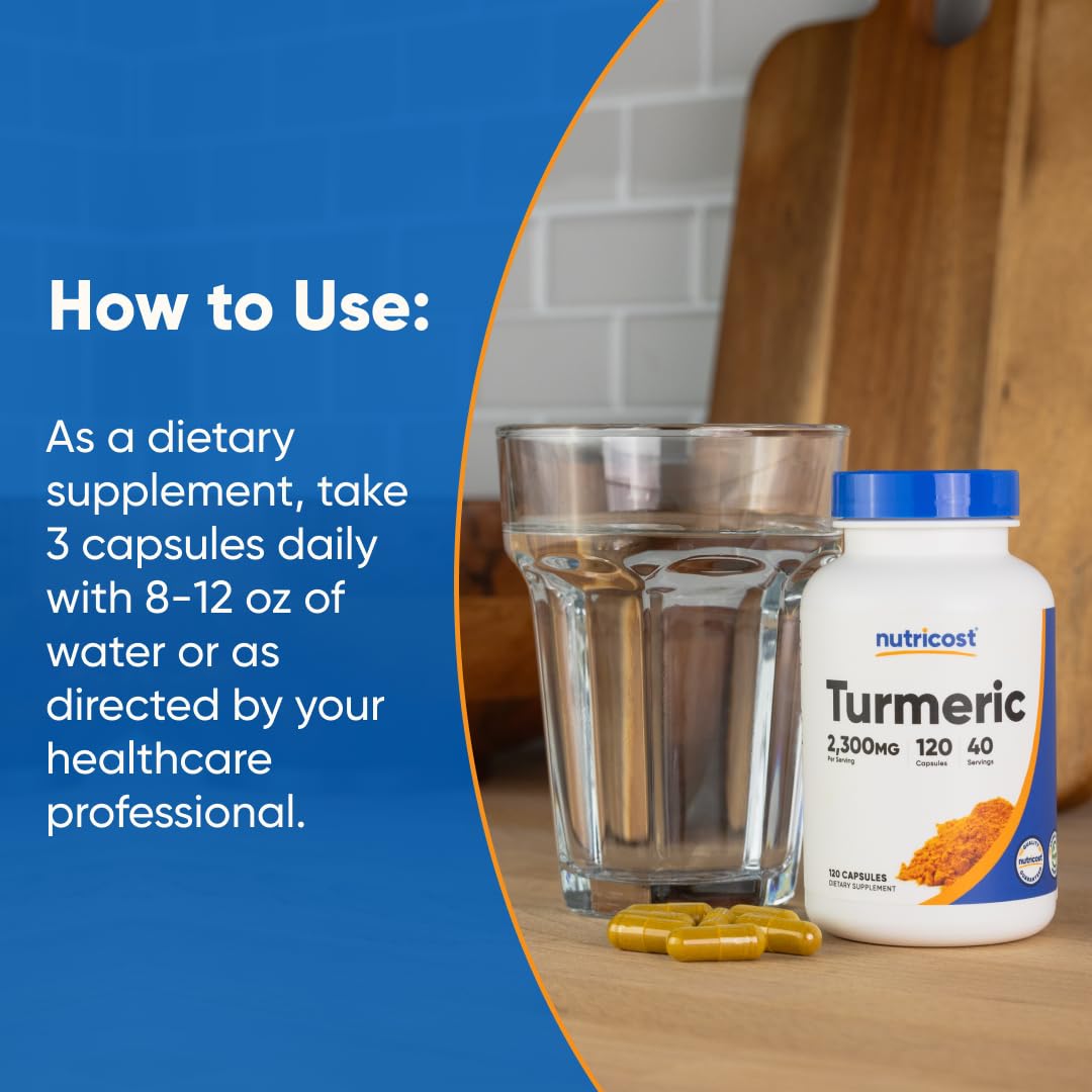 Nutricost Turmeric Curcumin with BioPerine, 2300 mg, 120 Count
