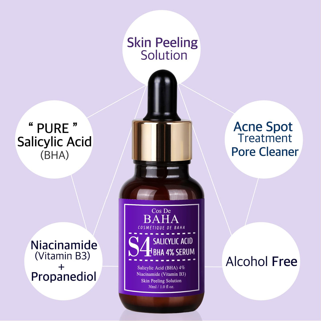 Cos De BAHA Salicylic Acid 4% Exfoliating Facial Serum, 1 fl oz