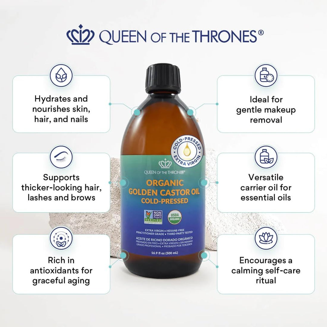 Queen of the Thrones Organic Castor Oil, 16.9 fl oz