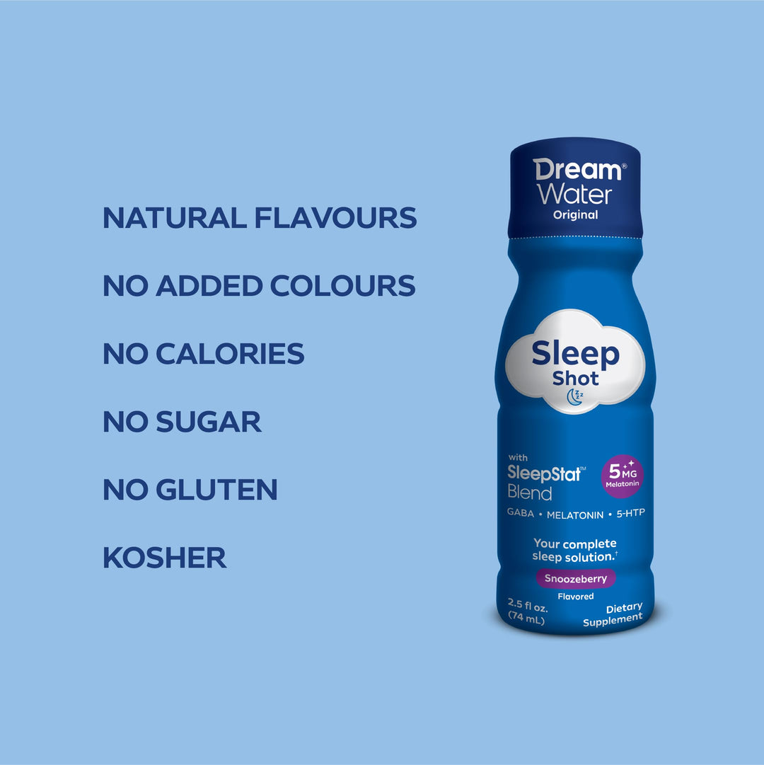 Dream Water Sleep Aid Shot, Snoozeberry, 2.5 fl oz, 12 Count