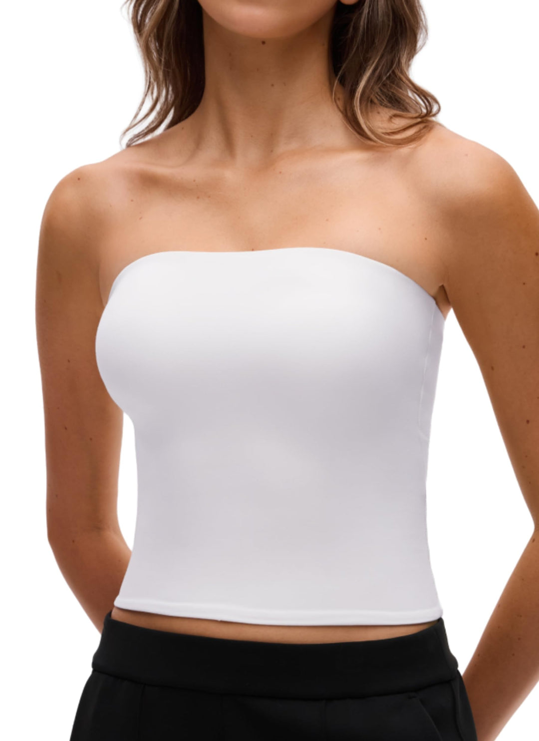 CRZ YOGA Butterluxe Tube Top, White, M
