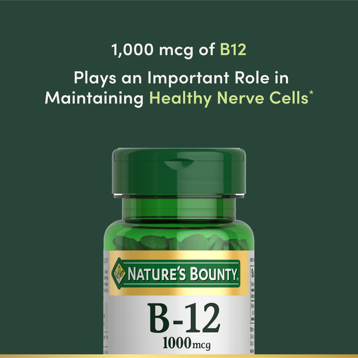 Nature's Bounty Vitamin B12 Supplement, 1000 mcg, 100 Count
