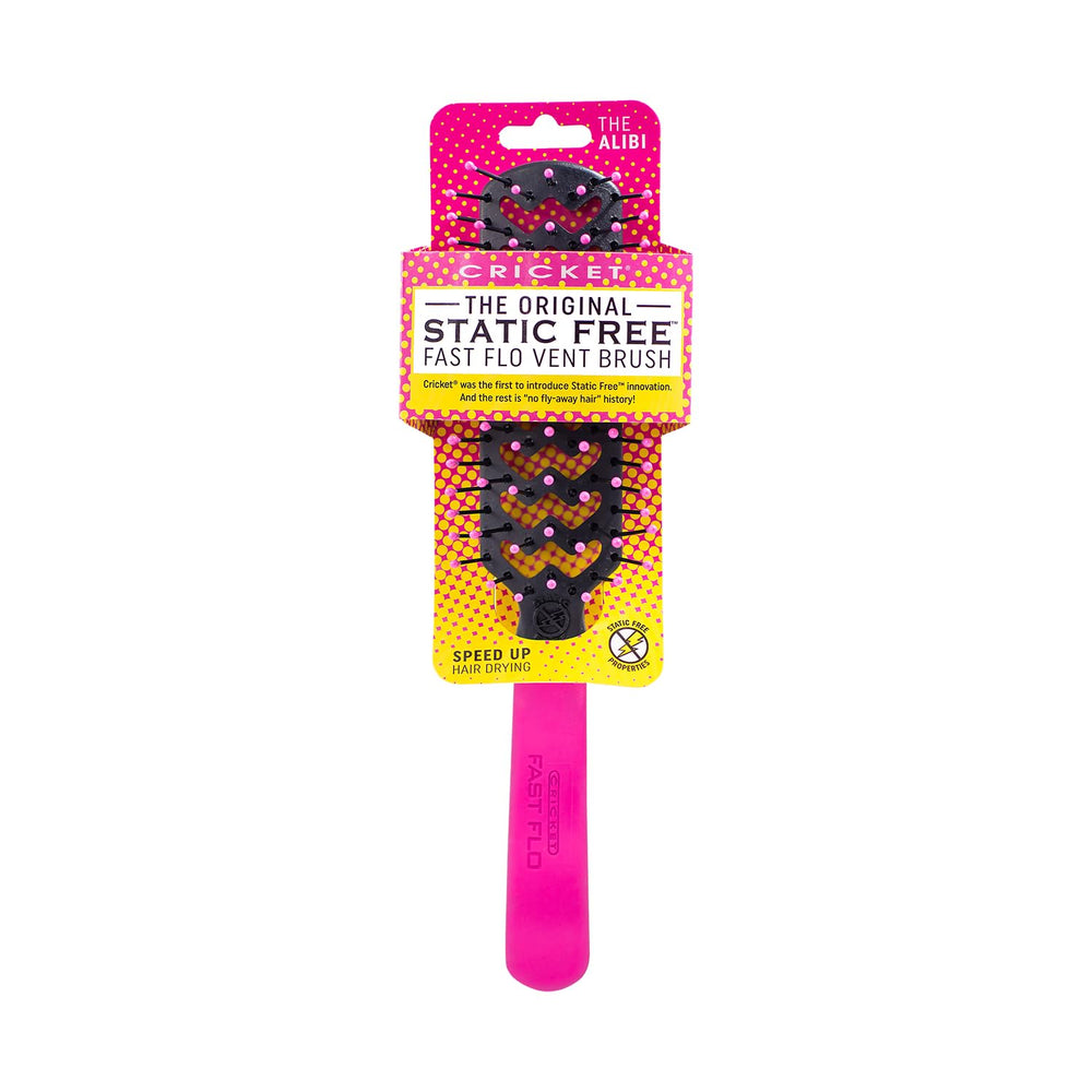 Cricket Static Free Fast Flo Color Vent Hair Brush, The Alibi Pink