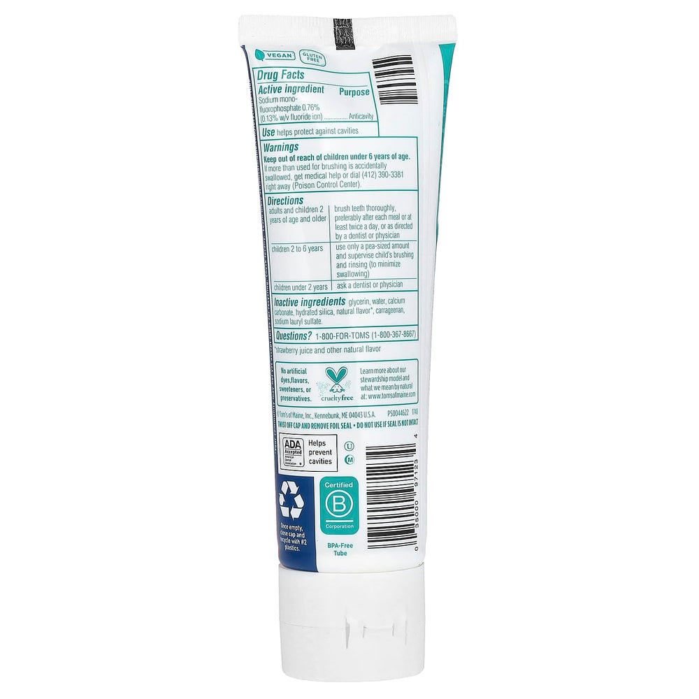 Tom's of Maine Children's Anticavity Toothpaste, Silly Strawberry, 5.1 oz