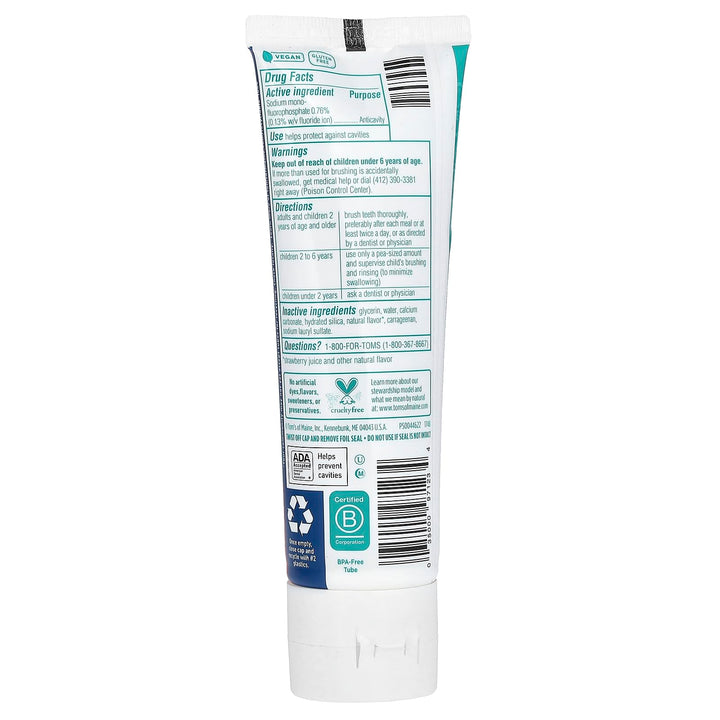 Tom's of Maine Children's Anticavity Toothpaste, Silly Strawberry, 5.1 oz