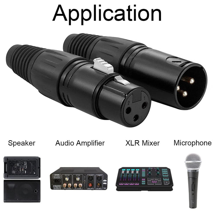 SAHENITEANA XLR Solder Connector, 5 Male and 5 Female, 10 Count