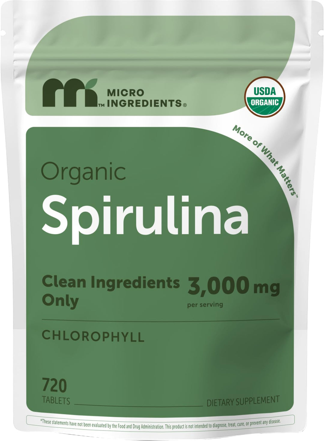 Micro Ingredients Organic Spirulina Tablets, 720 Count
