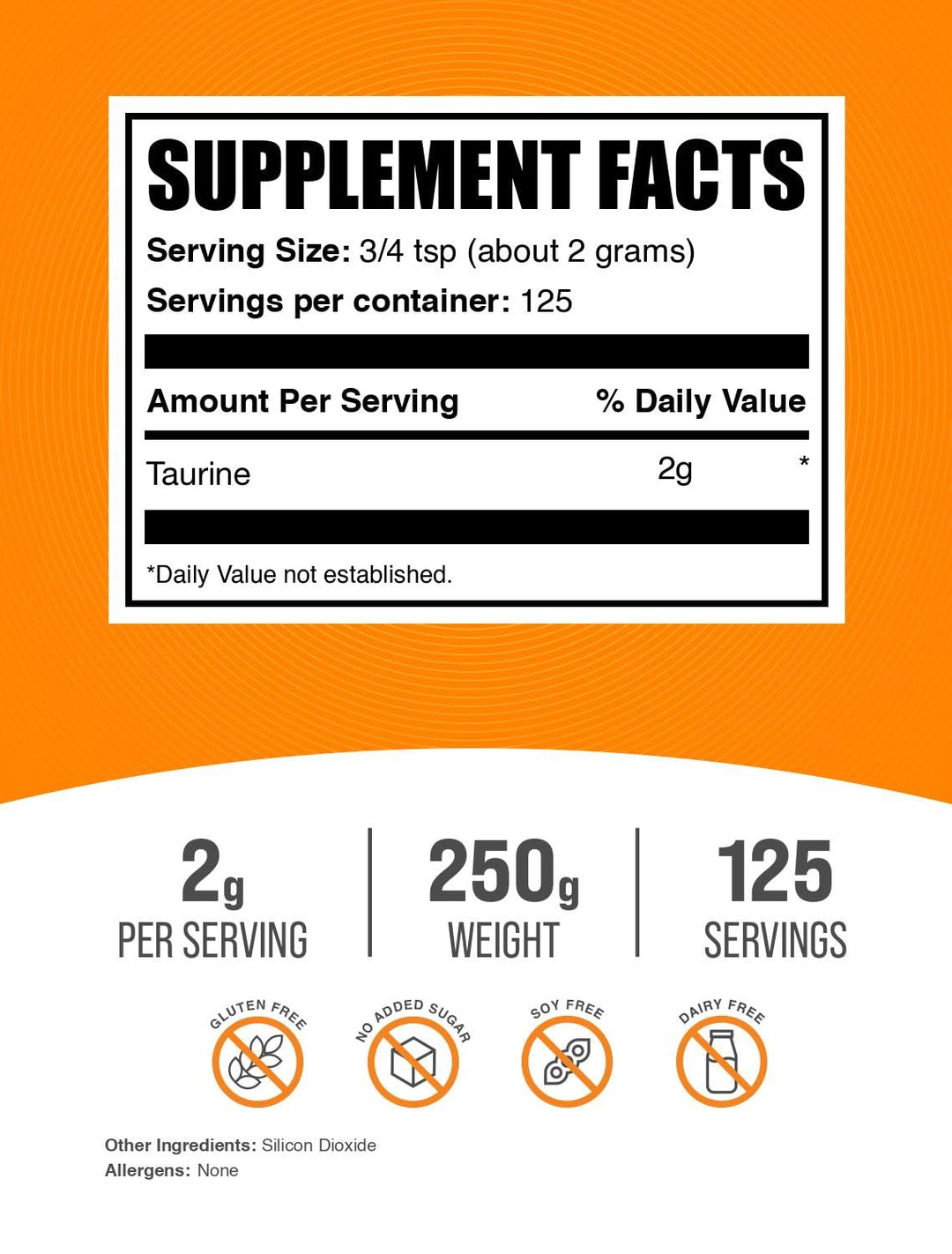BulkSupplements Taurine Powder, Unflavored, 250 g