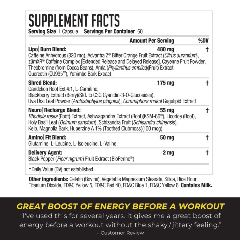 LIPORUSH XT Thermogenic, 60 Count