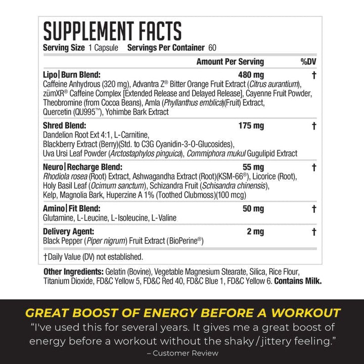 LIPORUSH XT Thermogenic, 60 Count