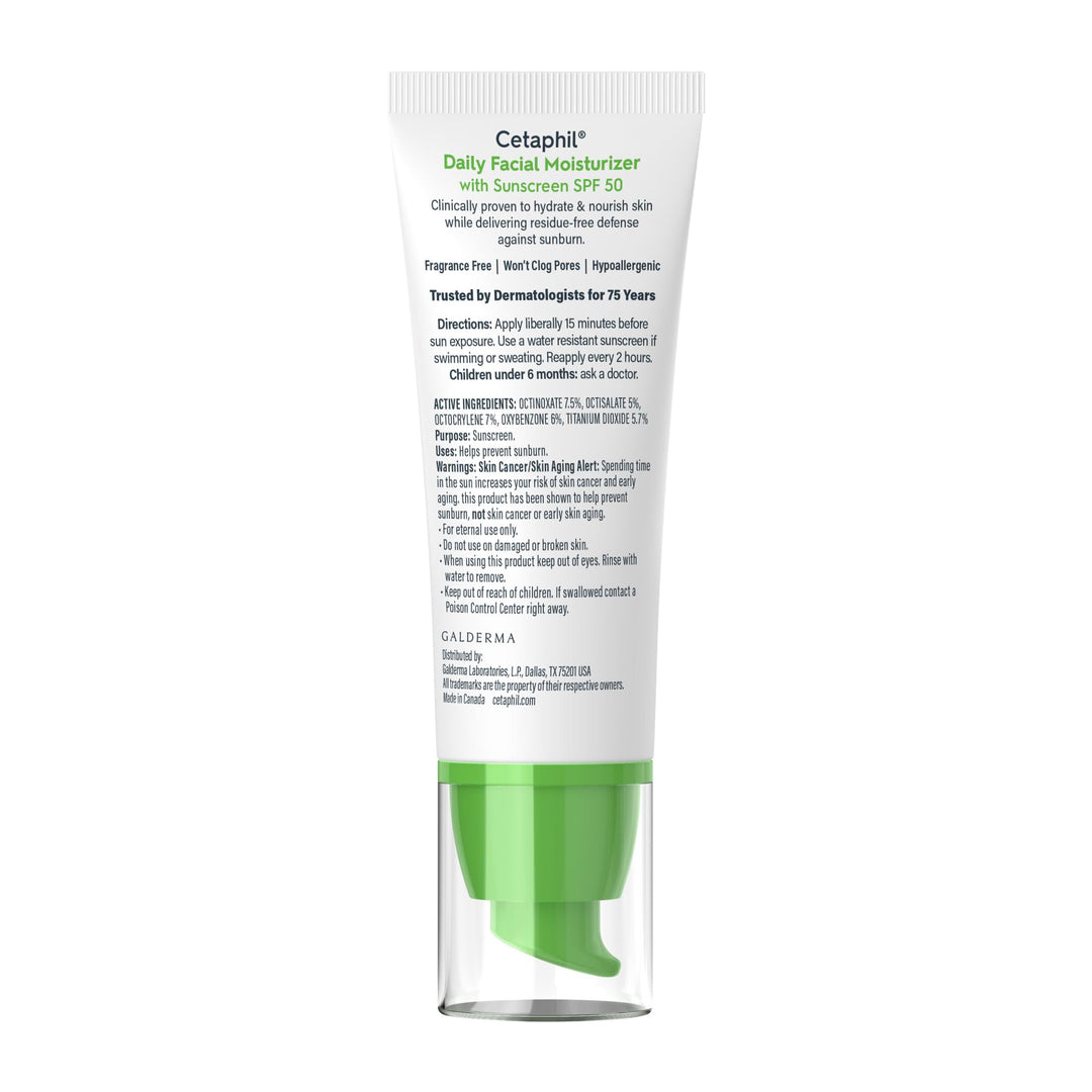 Cetaphil Daily Facial Moisturizer With Sunscreen, SPF 50, 1.7 fl oz