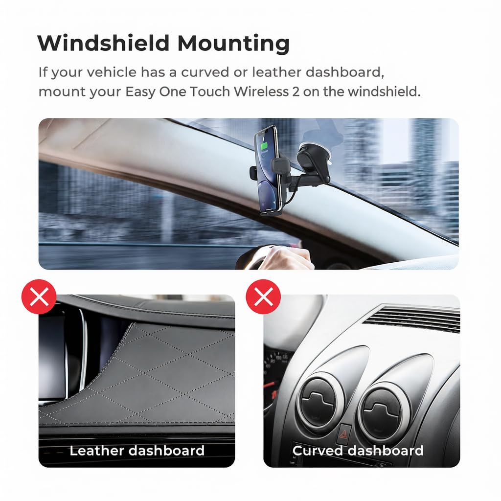 iOttie Easy One Touch Wireless Dashboard & Windshield Mount, Medium